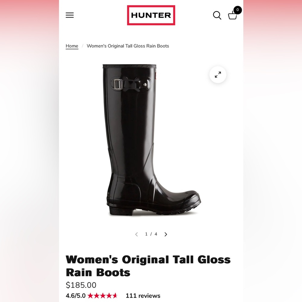Hunter Black Tall Gloss Boots (Rain Boots)